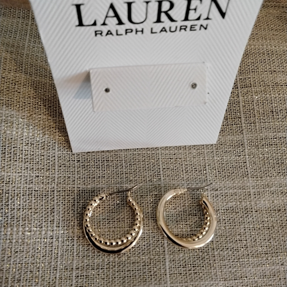 Lauren Ralph Lauren Gold Hoop Earrings - Picture 4 of 5